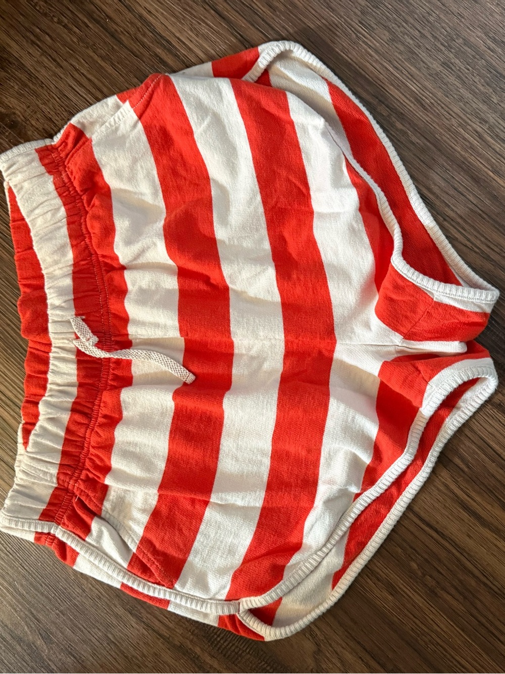 aerie Orange and White Striped High-Waist Lounge Shorts